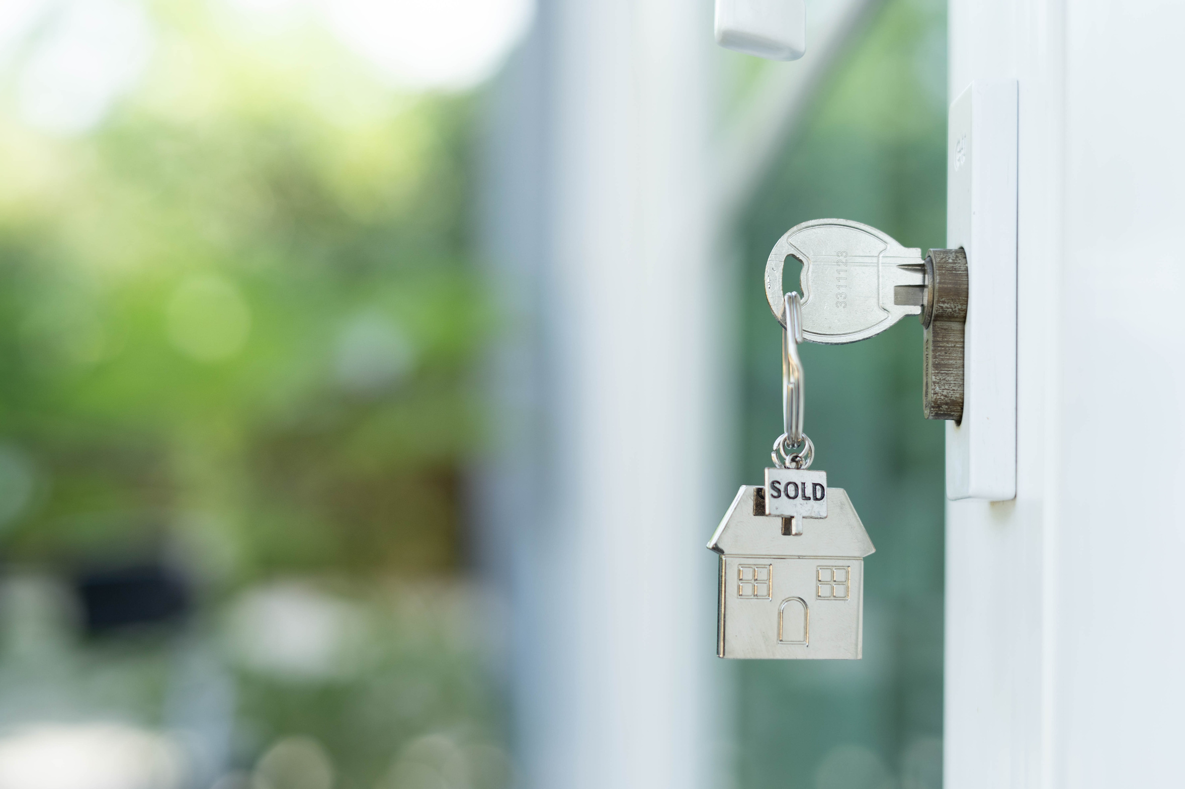 Key on House Door for Newly Sold House